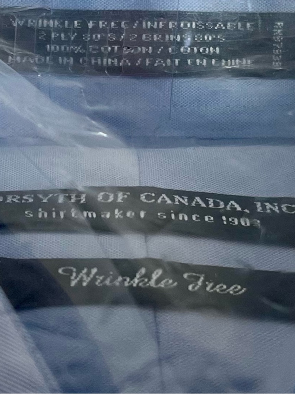 (BRAND NEW) FORSYTH OF CANADA MEN'S LIGHT BLUE DRESS SHIRT 16 34/35 - Picture 4 of 6